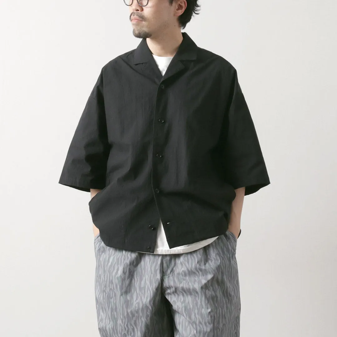 Neutral Toned Stitching BASISBROEK / Doren Open Collar Shirt