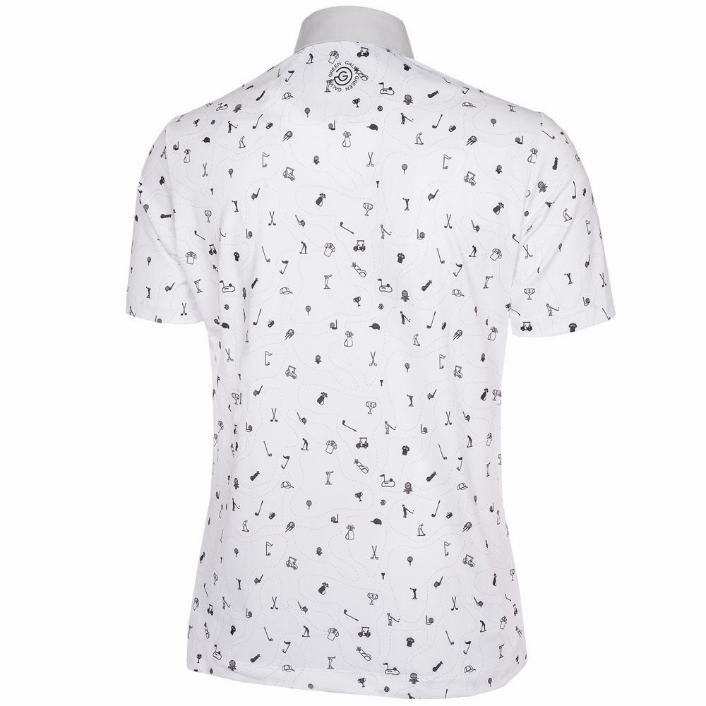 Ribbed Neckline Galvin Green Miro V8  Polo Shirt - White/Black