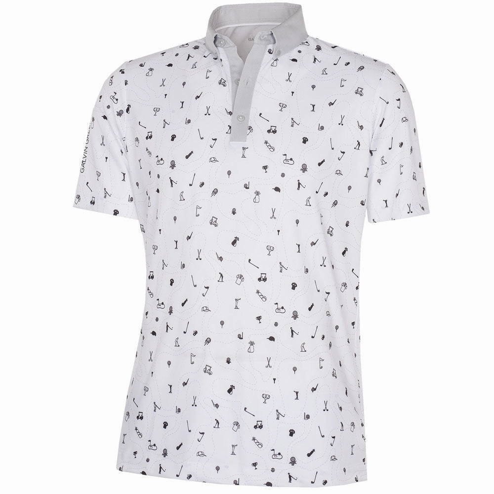 Fashion Comfort Galvin Green Miro V8  Polo Shirt - White/Black