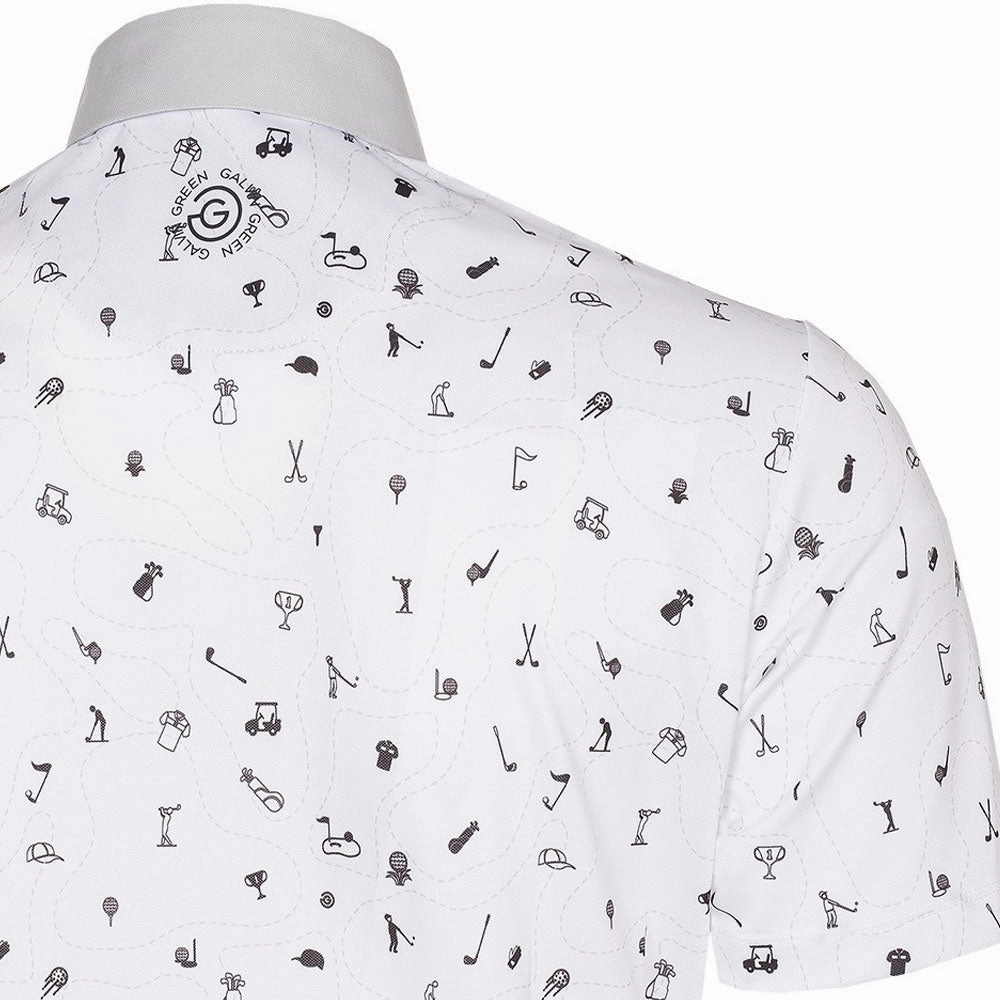 Galvin Green Miro V8  Polo Shirt - White/Black Comfy Layer Wear