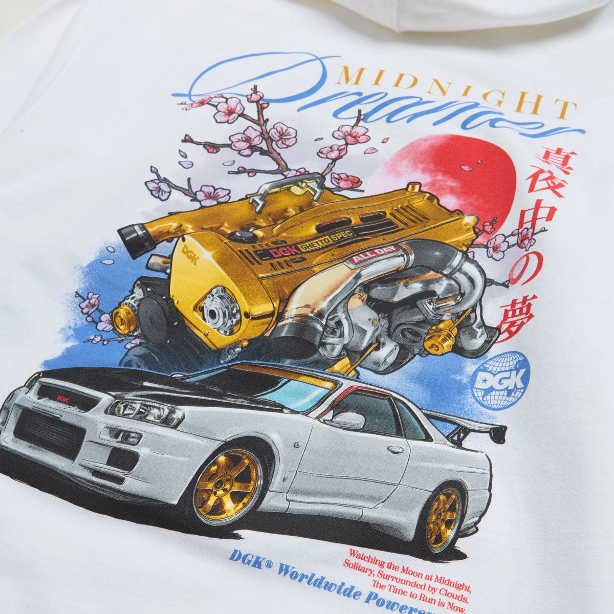 DGK Midnight Dreamer Hoodie - White Pika like