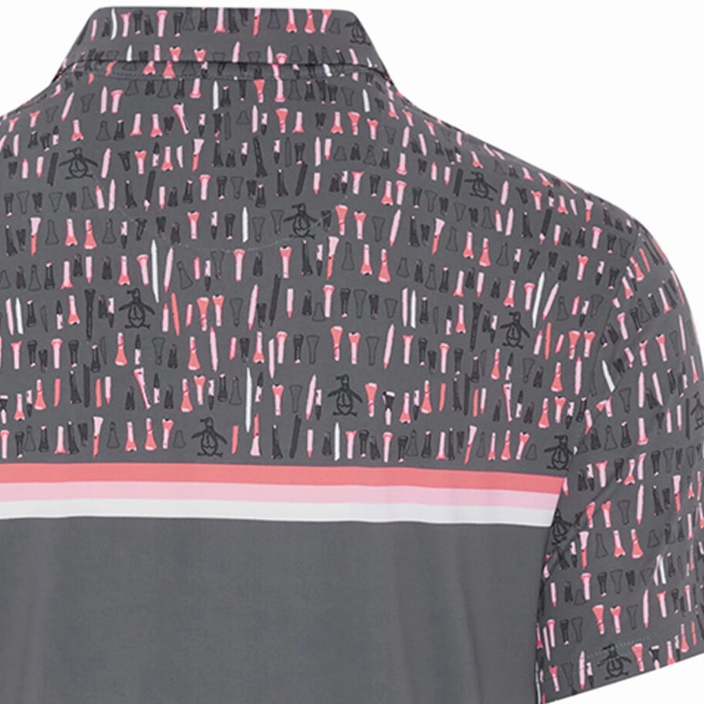 Original Penguin Broken Tees Print Polo Shirt - Quiet Shade Timeless Comfort Light Casual