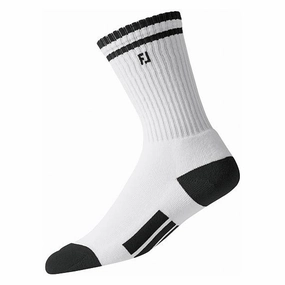 FootJoy ProDry Crew Junior Socks - White/Black Colonial Gauntlet