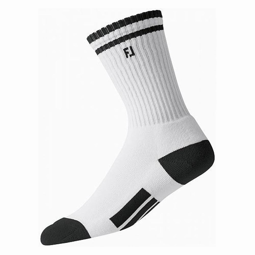 FootJoy ProDry Crew Junior Socks - White/Black Colonial Gauntlet