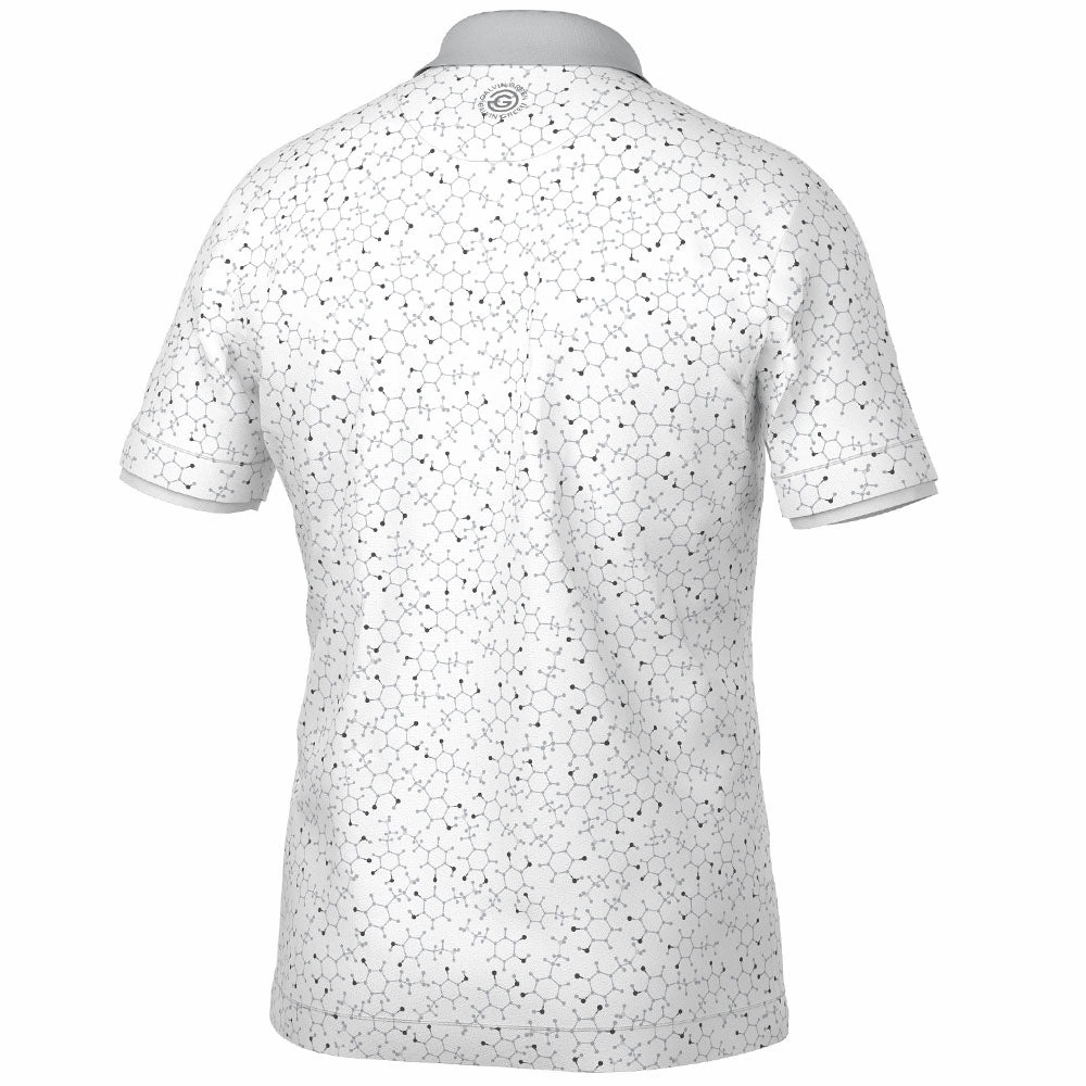 Anti Odor Treatment Oversized Fit Galvin Green Mannix Polo Shirt - White/Cool Grey