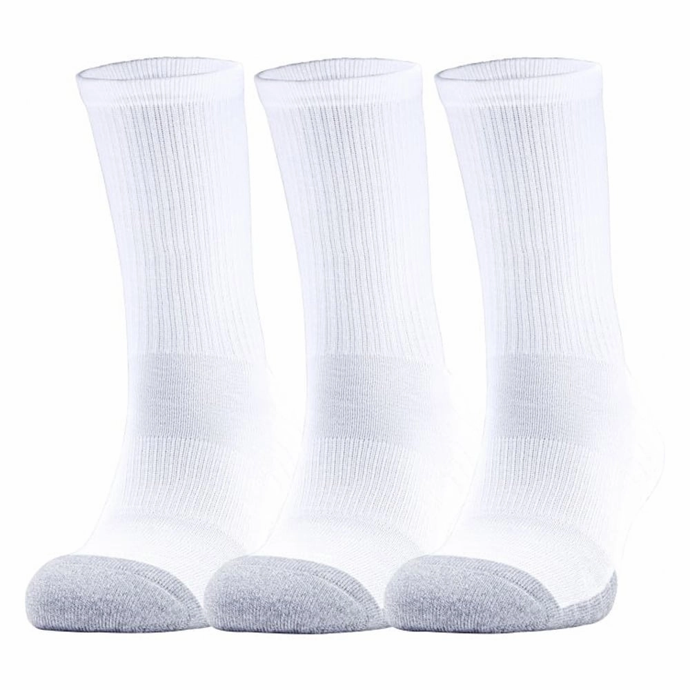 Under Armour HeatGear Crew Golf Socks (3 Pack) - White Flare Breathable mesh