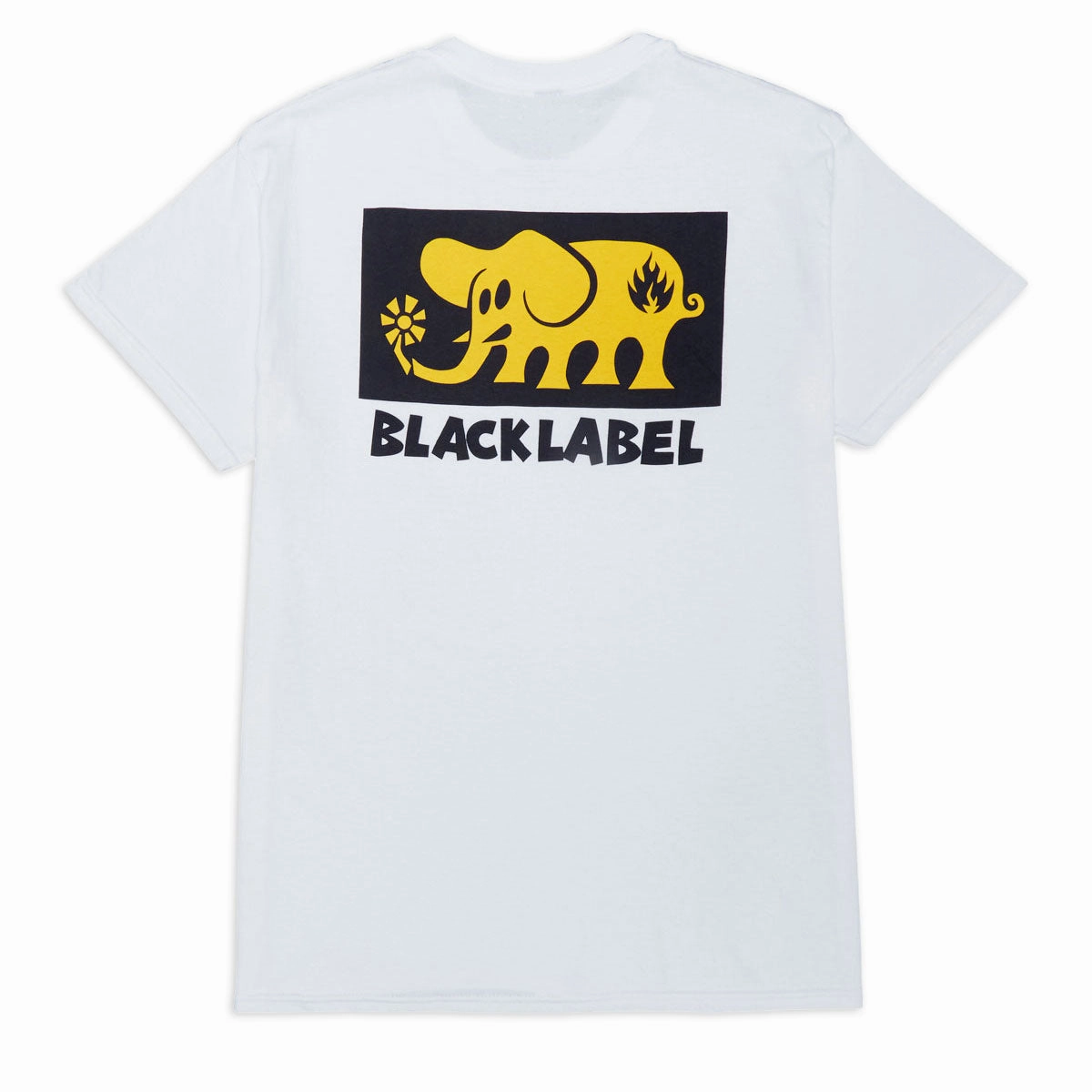 Modern Style Black Label Elephant Block T-Shirt - White
