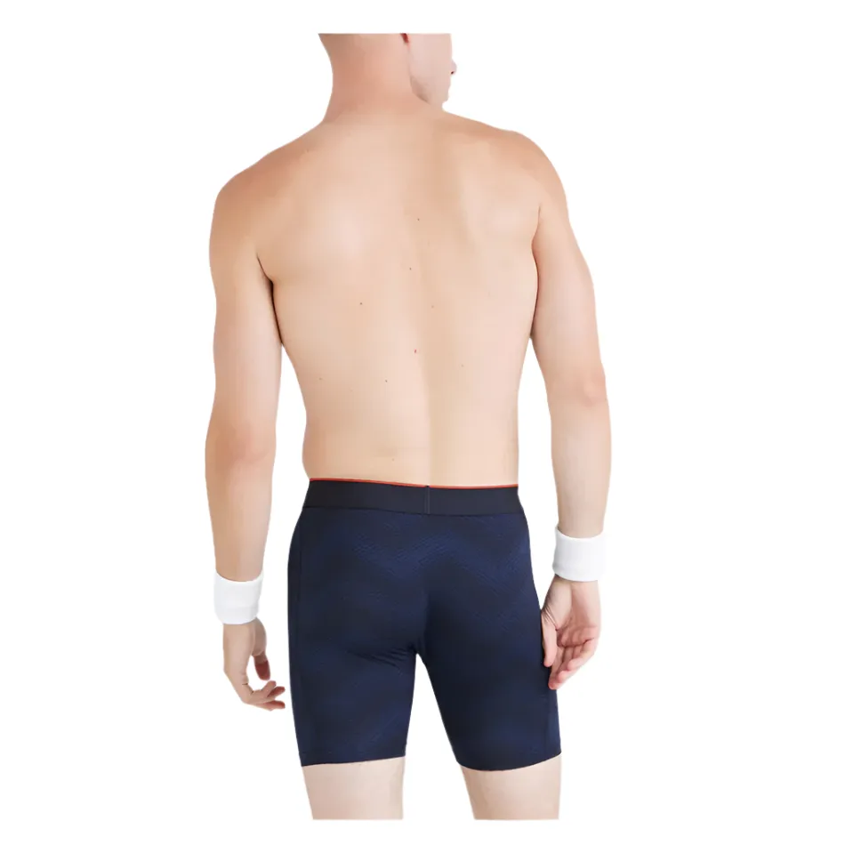 Modern Vacation Subtle Details SAXX Men's Multi-sport Mesh Boxer Brief Fly (2 Pack) in Full Tilt Chevron/Black