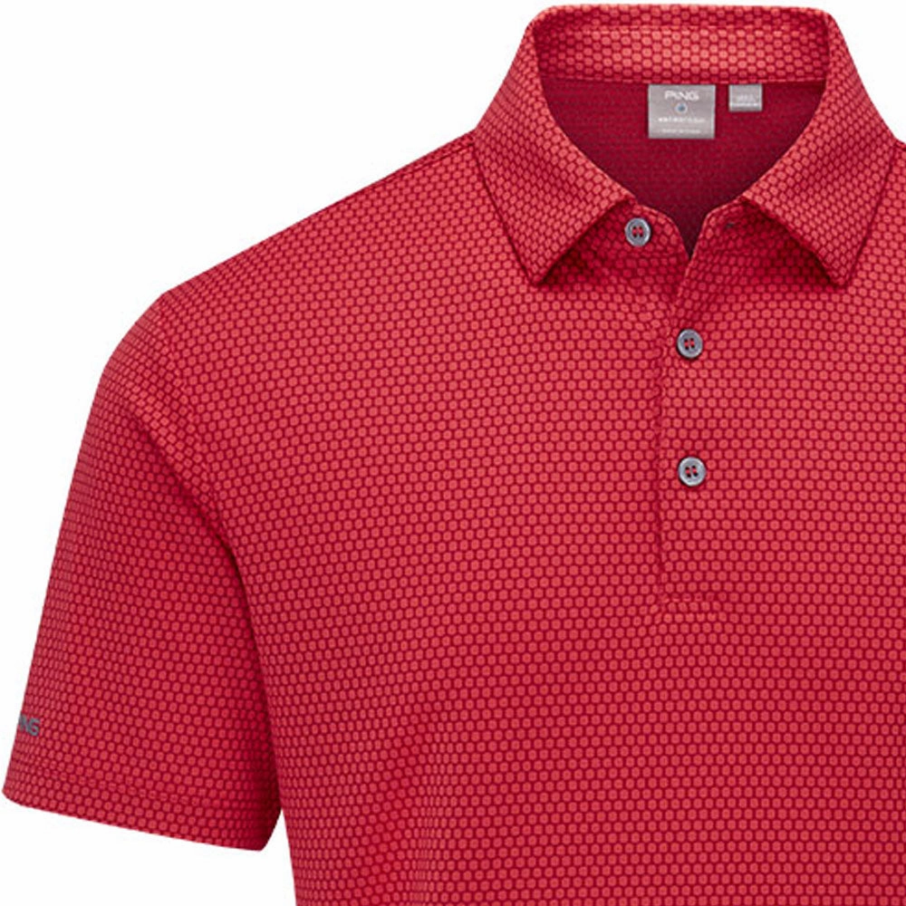 Spandex Enhanced Elasticity Basic Wardrobe Piece Ping Halcyon SensorCool Polo Shirt - Poppy Multi