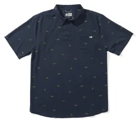 Stretchable Fabric Functional Pocket Salty Crew Mayday Perf Tech Polo Shirt - Navy