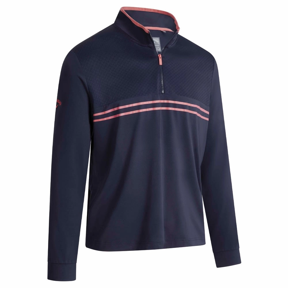 Callaway Textured Print 1/4 Zip Pullover - Peacoat product running suitable speed