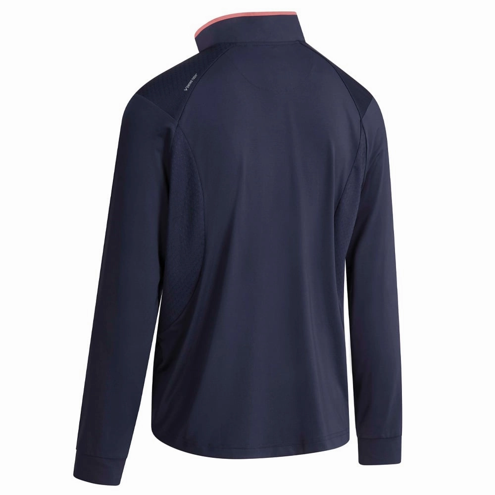 Backpacking Essential Callaway Textured Print 1/4 Zip Pullover - Peacoat