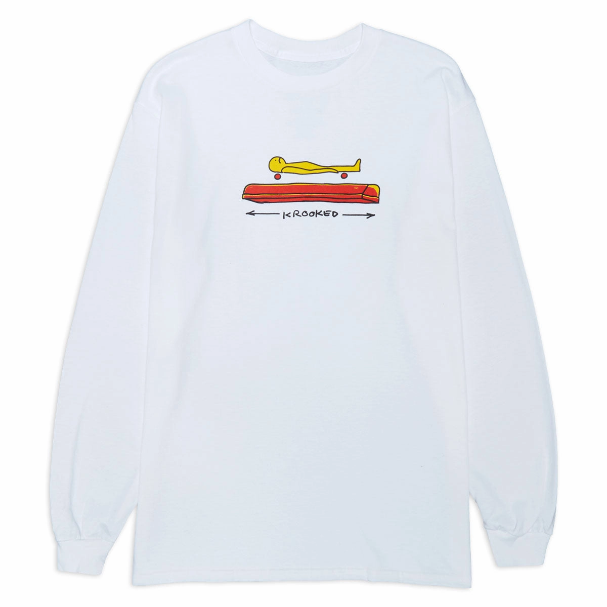 Layered Collar Krooked Koffin Long Sleeve T-Shirt - White/Multi