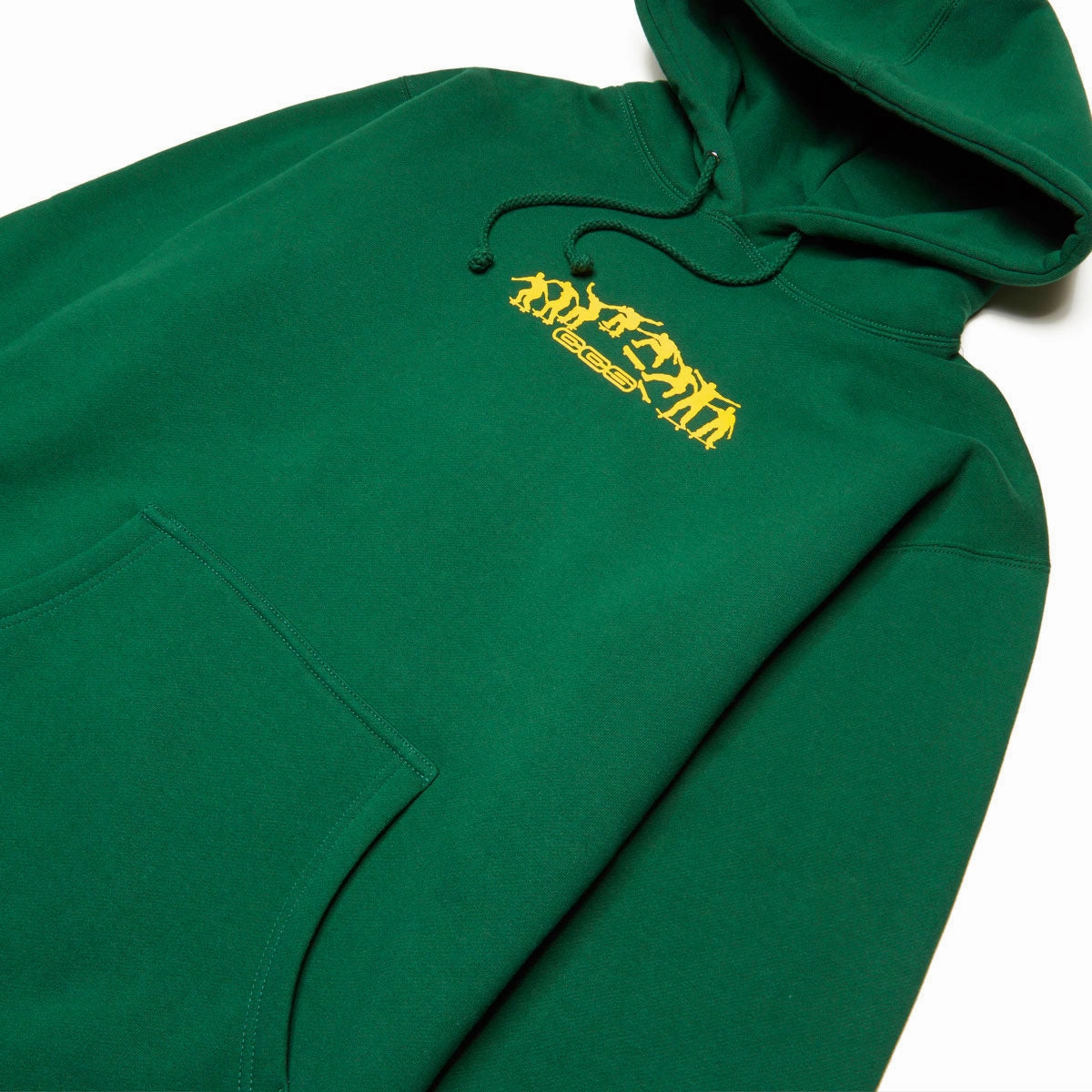 Niche style CCS Kickflip Logo Pullover Hoodie - Forest/Yellow
