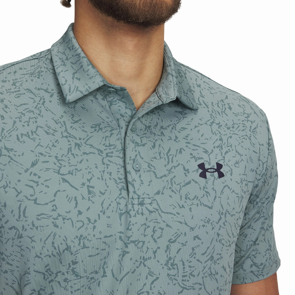 Under Armour Playoff 3.0 Printed Polo Shirt - Serpentine/Jasper Blue/Midnight Navy Smart Casual