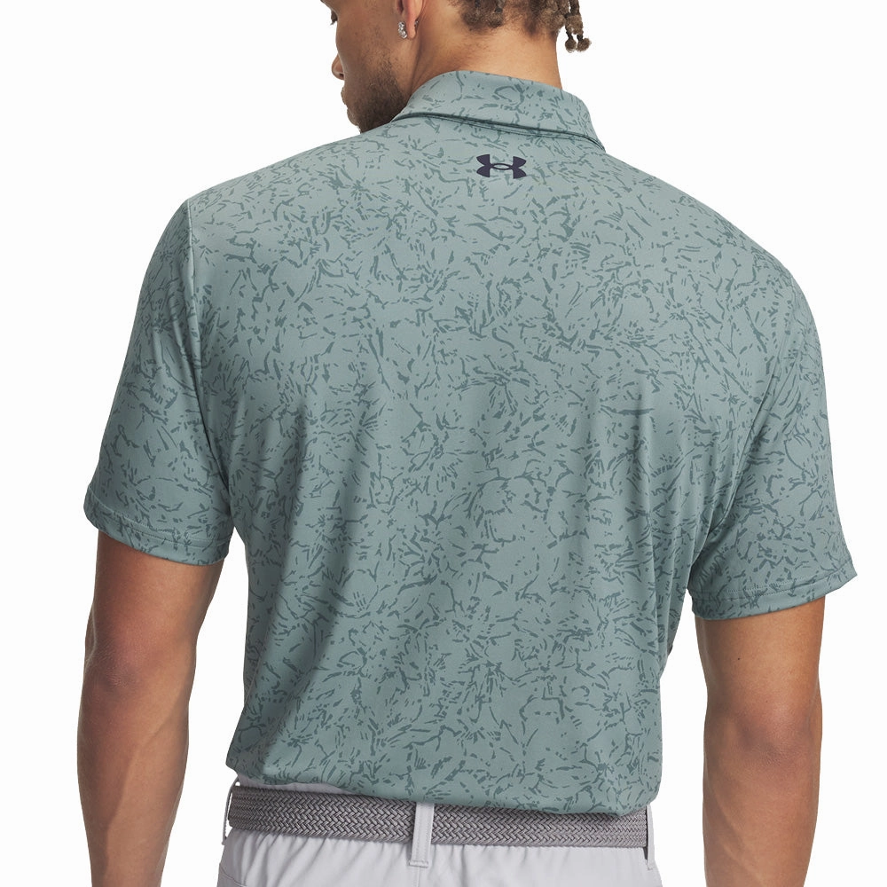 Simple Yet Cozy Under Armour Playoff 3.0 Printed Polo Shirt - Serpentine/Jasper Blue/Midnight Navy
