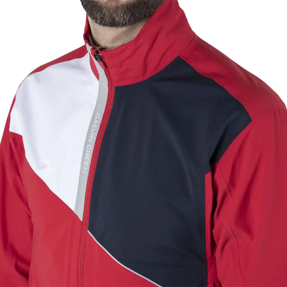 Galvin Green Apollo Waterproof Jacket - Red/White/Navy/Grey SiliconeGrip