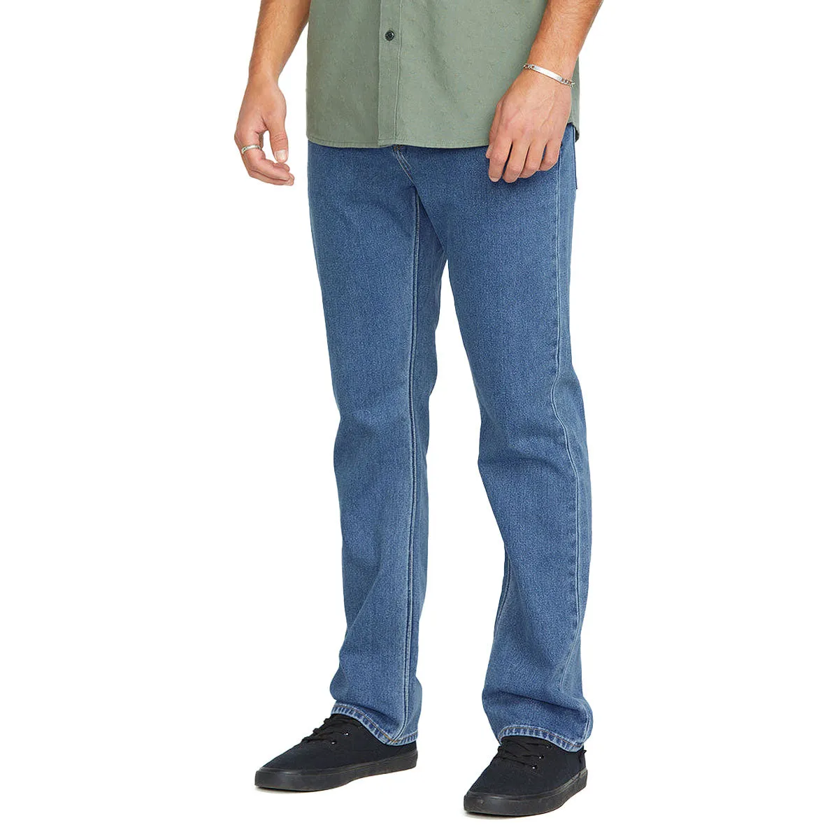 EcoFriendlyBlend Volcom Solver Denim Jeans - Standard Issue Blue
