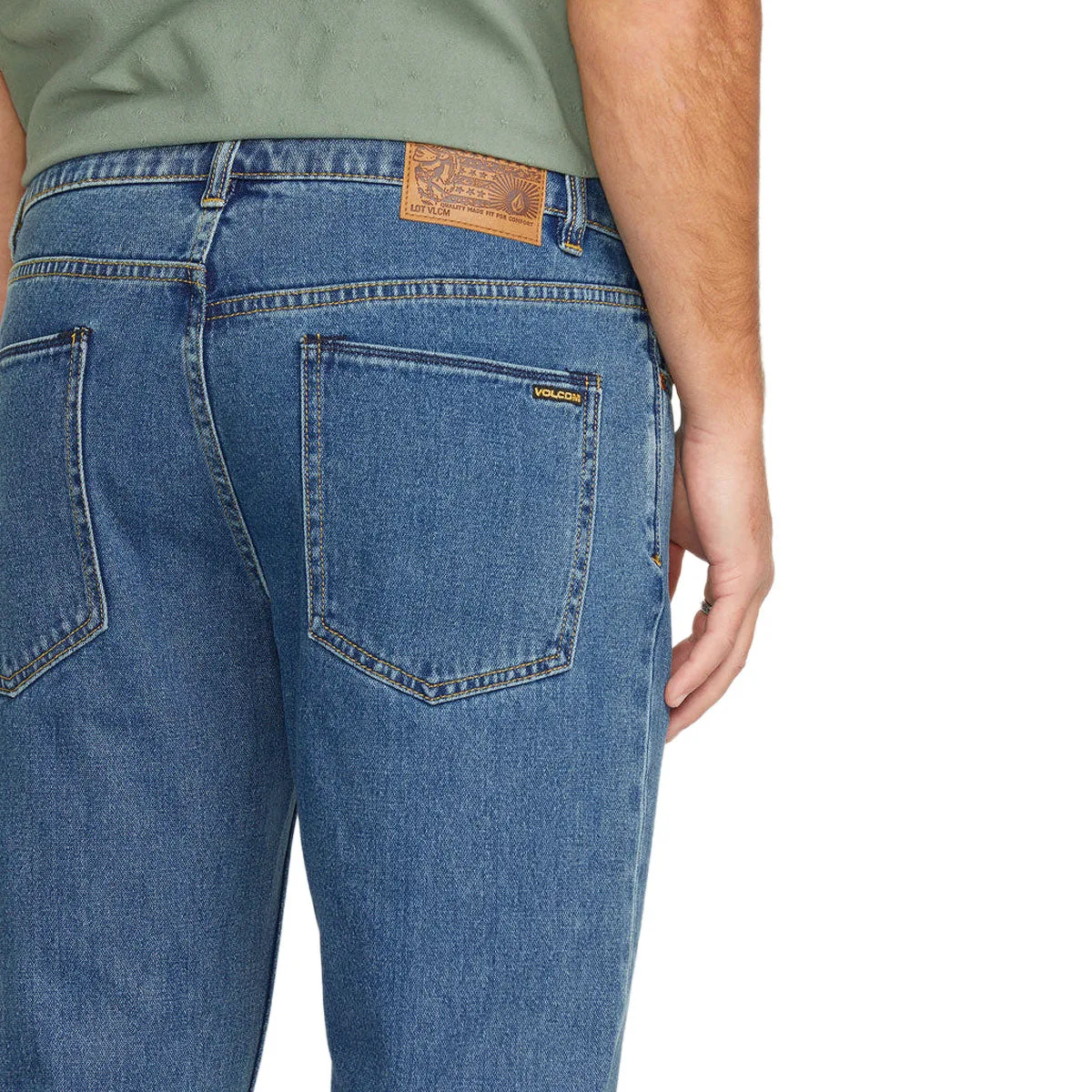 Breathable Material Volcom Solver Denim Jeans - Standard Issue Blue