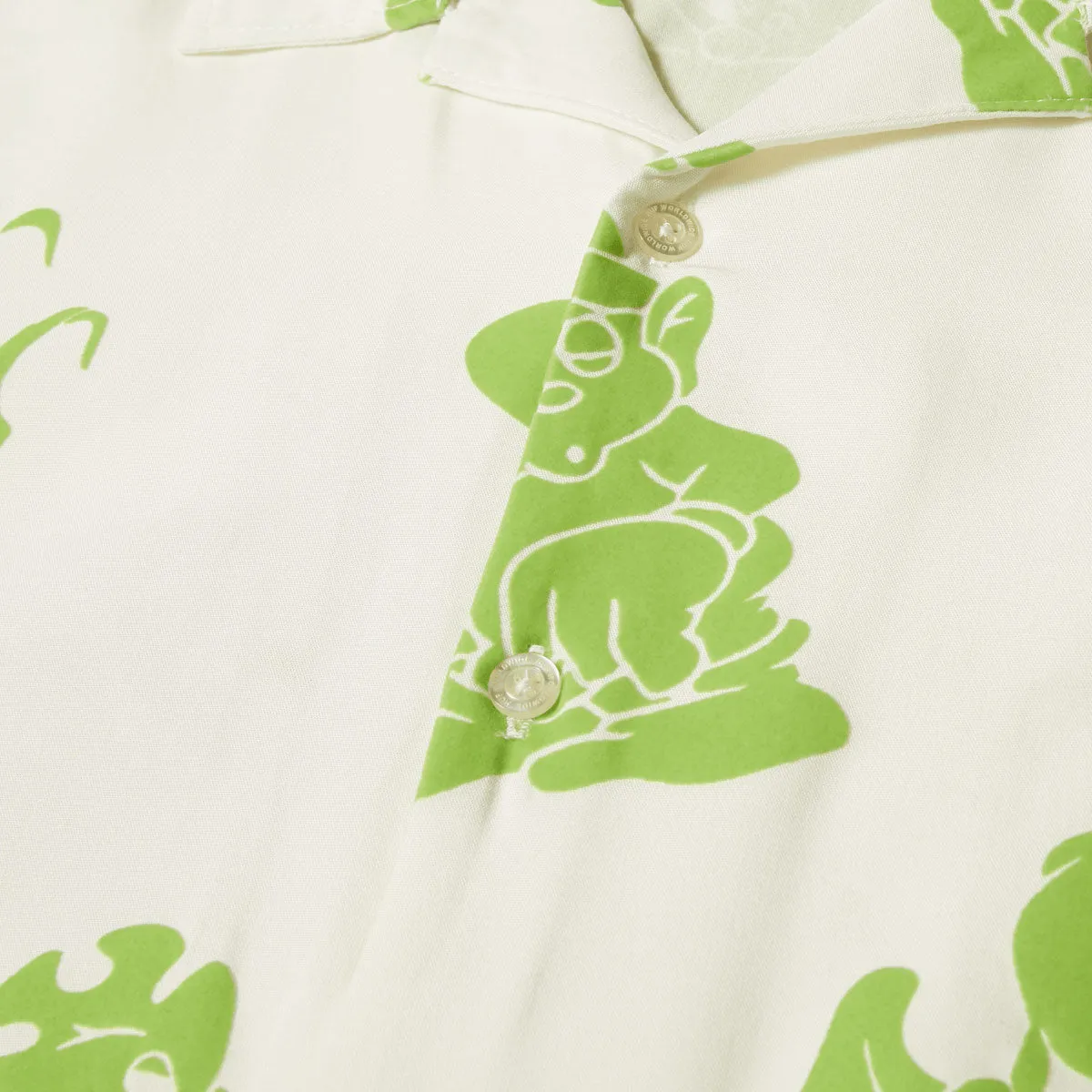 HUF Trip Flocked Resort Shirt - White Quick Dry Technology Eco friendly materials