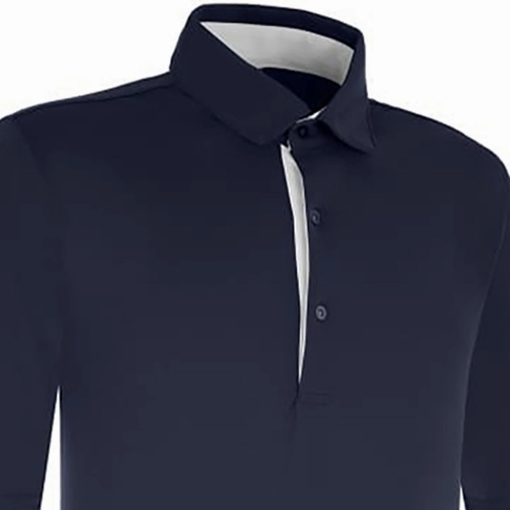 Boat neck style Summer Comfort ProQuip Pro Tech Peached Polo Shirt - Navy