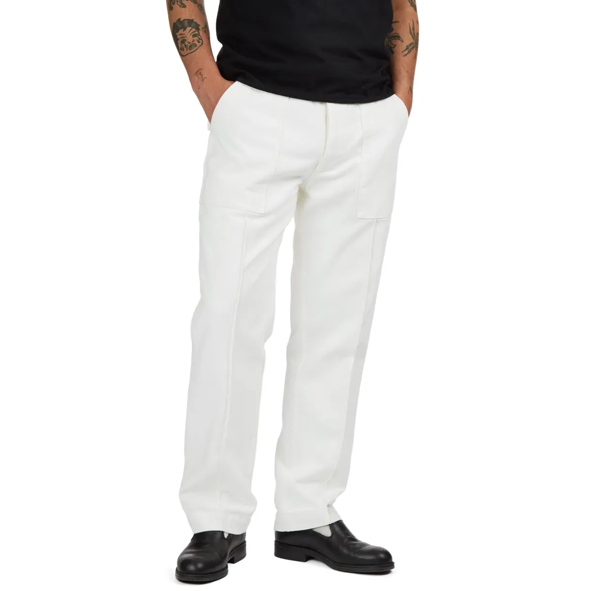 CCS French Surplus Chore Pants - White Dressy look EasyCareFabric
