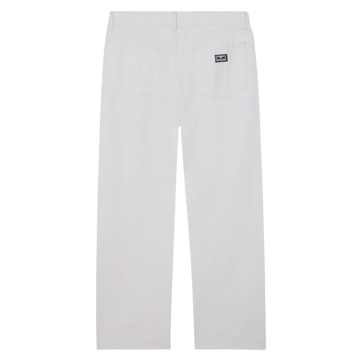 Obey Hardwork Denim Jeans - White Faded Wash No Wrinkle Layered Look