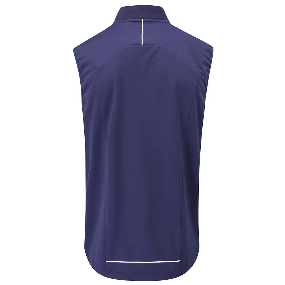 Oscar Jacobson Rowland Sleeveless Lightweight Gilet - Navy Temperature Regulating Fabric floral