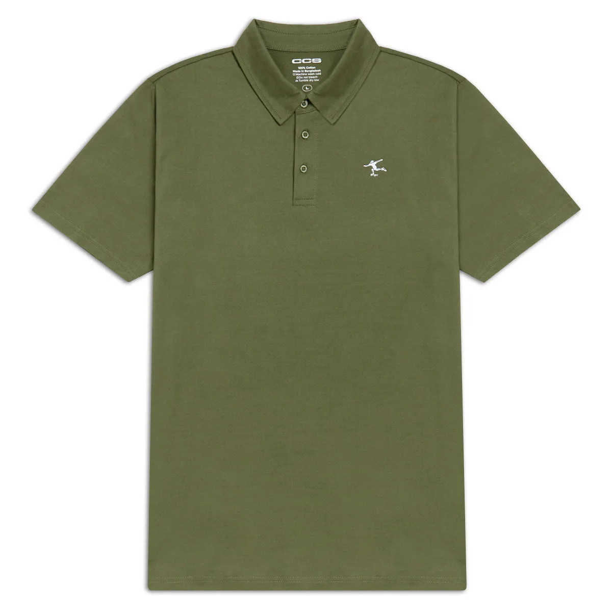 Edgy style Button Down Design CCS Cheap Skates Icon Polo Shirt - Army Green