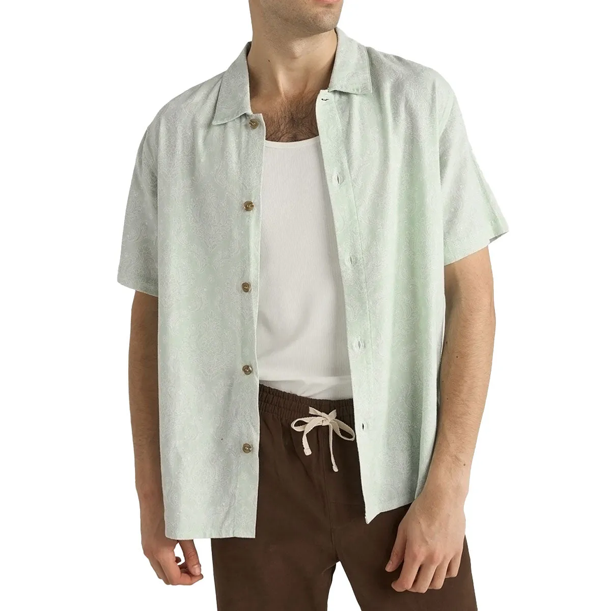 Rhythm Ornate Shirt - Sage Soft Material Dressy look