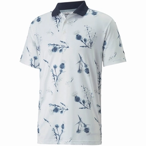 Puma MATTR Lowlands Polo Shirt - Bright White/Navy Blazer Pastel color