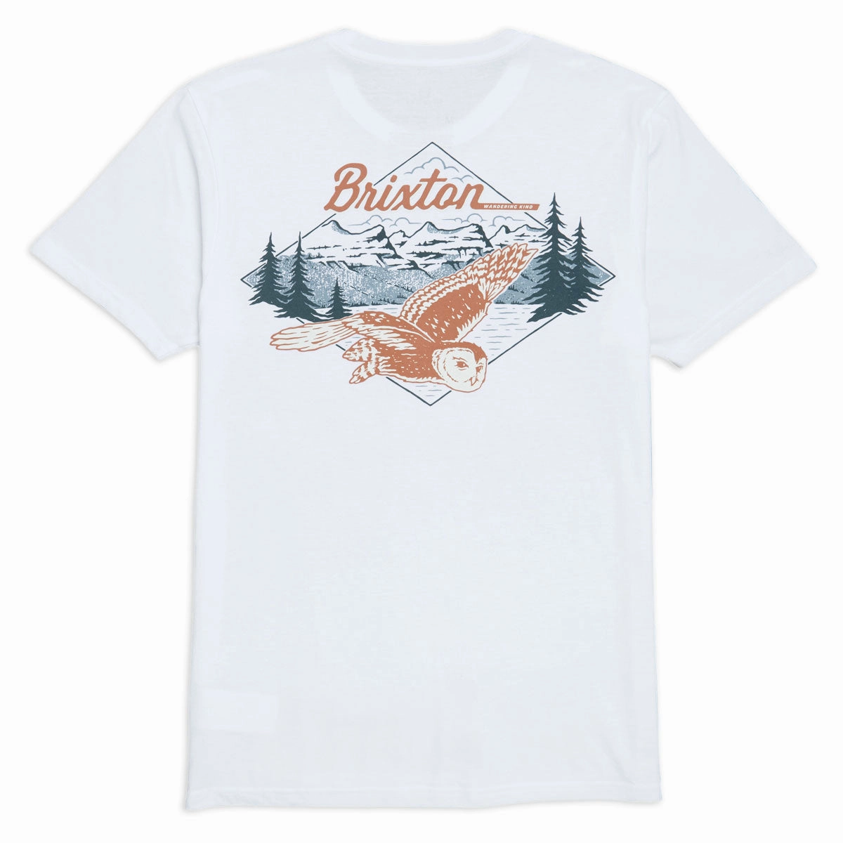 Smooth Flatlock Stitching Plus size clothing Brixton Driftway Tailored T-Shirt - White