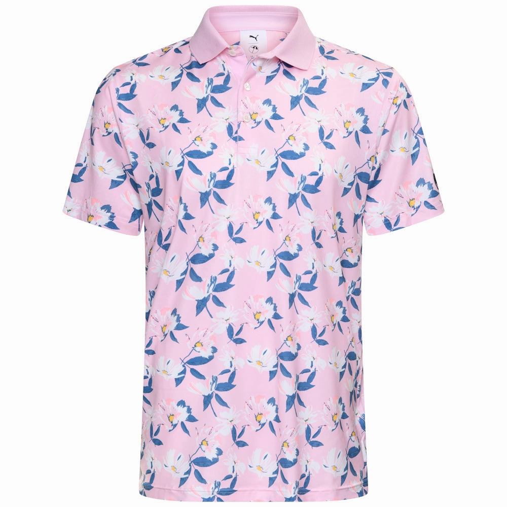 Puma X AP Spring Florals Polo Shirt - Pale Pink Timeless and Chic Chilly Style