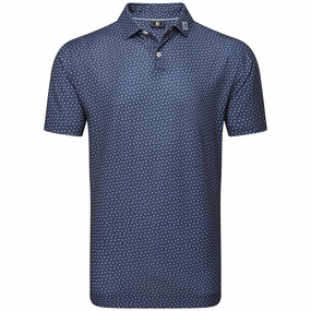 FootJoy Bounce Print Pique Polo Shirt - Dark Denim harmonious