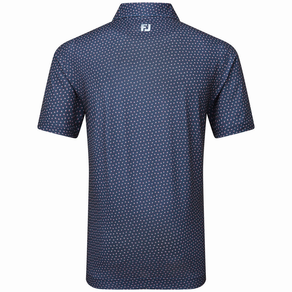 Fashionable Fit FootJoy Bounce Print Pique Polo Shirt - Dark Denim