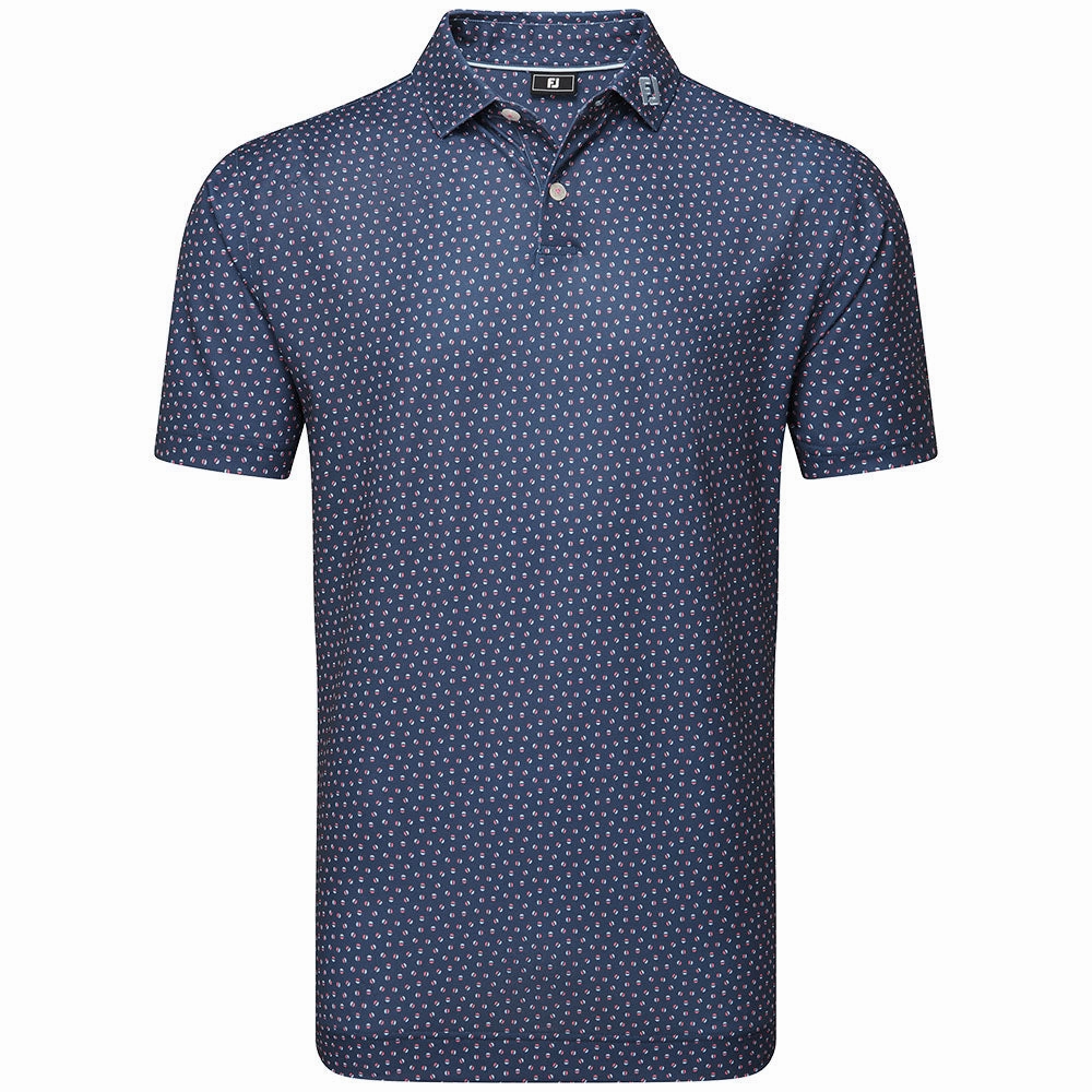 FootJoy Bounce Print Pique Polo Shirt - Dark Denim harmonious
