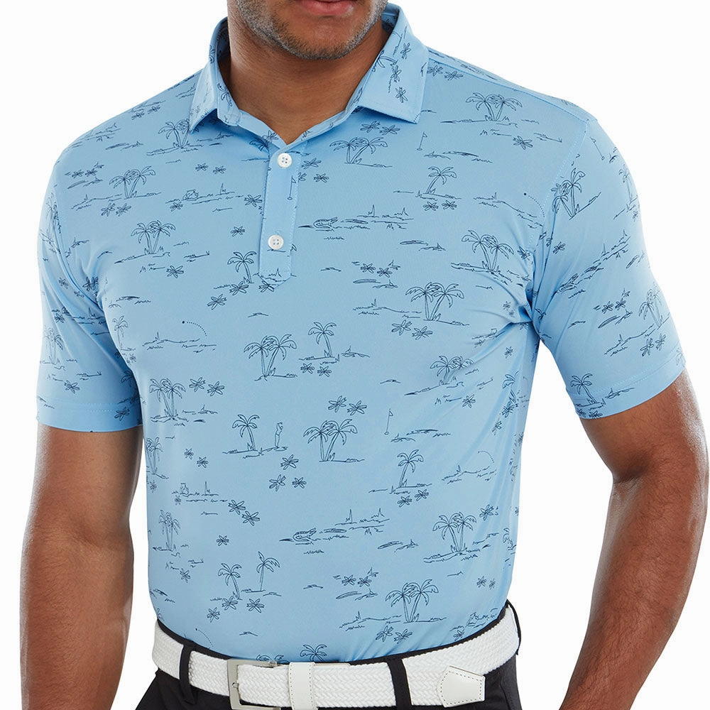 FootJoy Tropic Print Polo Shirt - True Navy Modern Style Trend