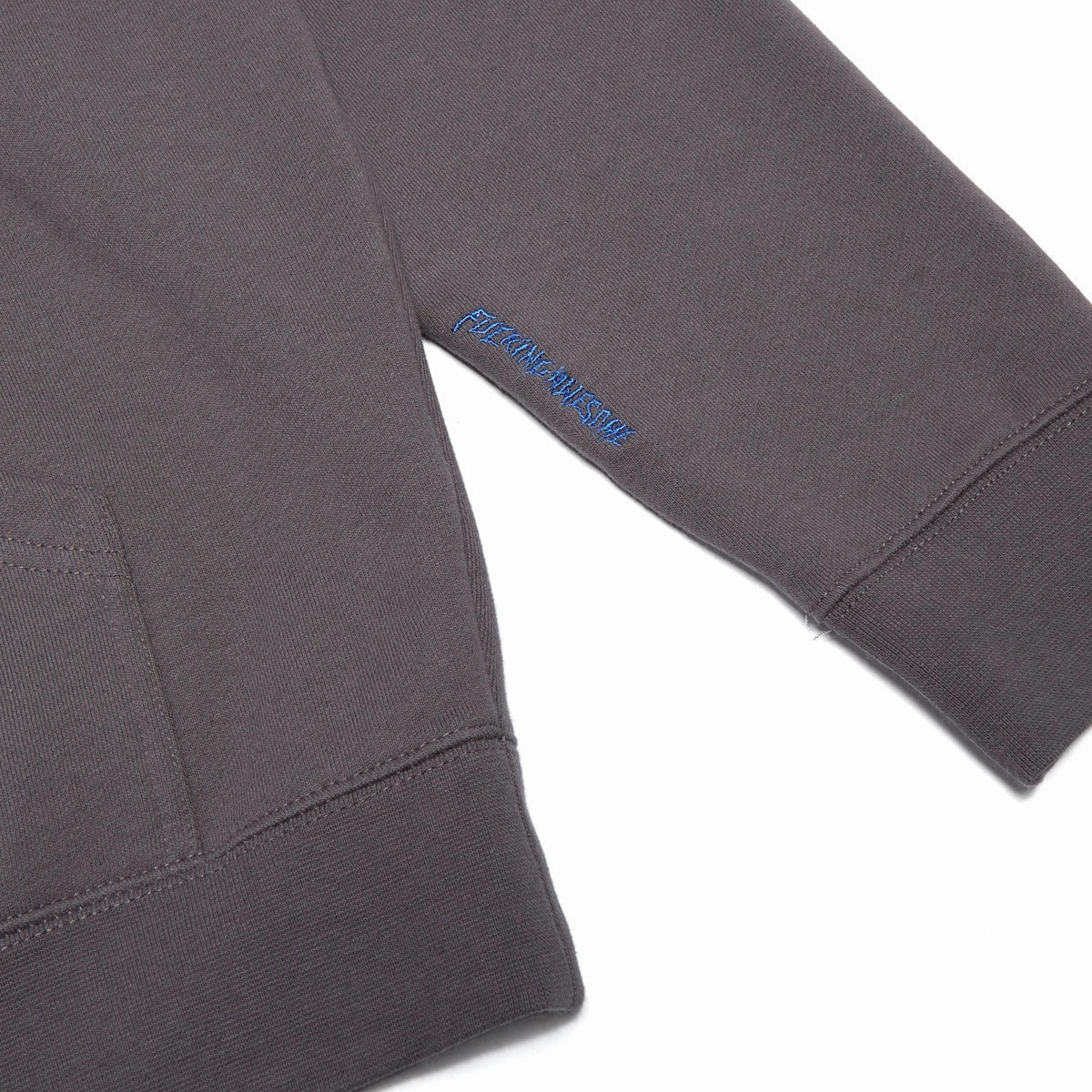 Double Layered Hood Fucking Awesome Brinda Zip Hoodie - Charcoal