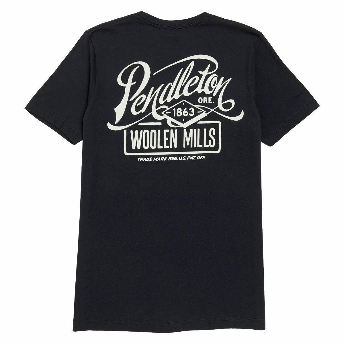 Pendleton Script T-Shirt - Black/White Durable Knitwear Dimensional Stability Weave