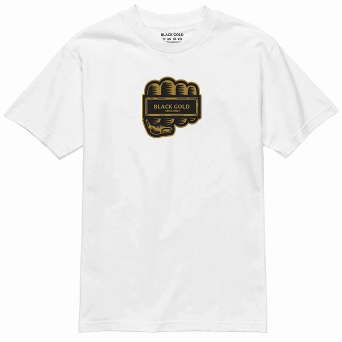 Black Gold 4 Finger Ring T-Shirt - White Lightweight Look Perfect for Any Outfit