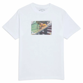 Designer Trash Cutter T-Shirt - White Cozy Wear MinimalistStitching