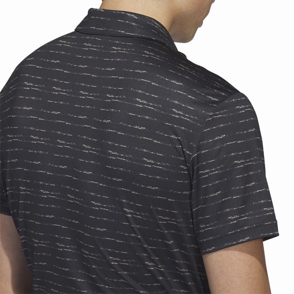 Eco friendly materials adidas Stripe Zip Polo Shirt - Black/Hemp