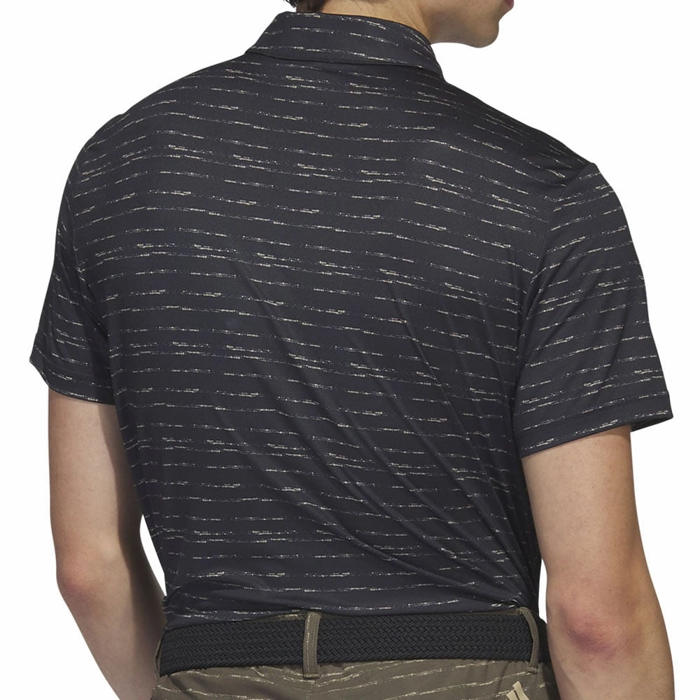 Sustainable production casual top adidas Stripe Zip Polo Shirt - Black/Hemp