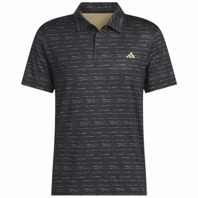 adidas Stripe Zip Polo Shirt - Black/Hemp All-Season Comfort