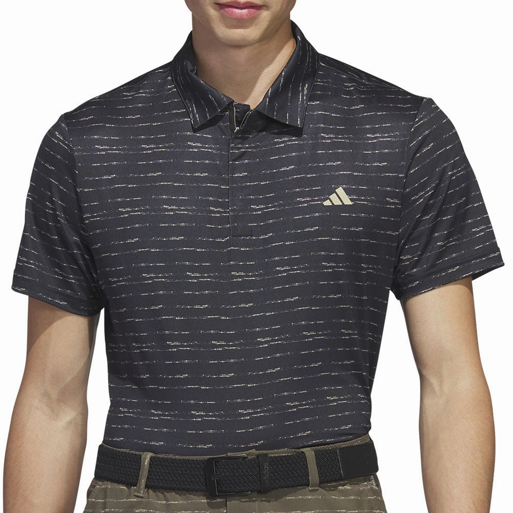Award-winning Chic Outfit adidas Stripe Zip Polo Shirt - Black/Hemp