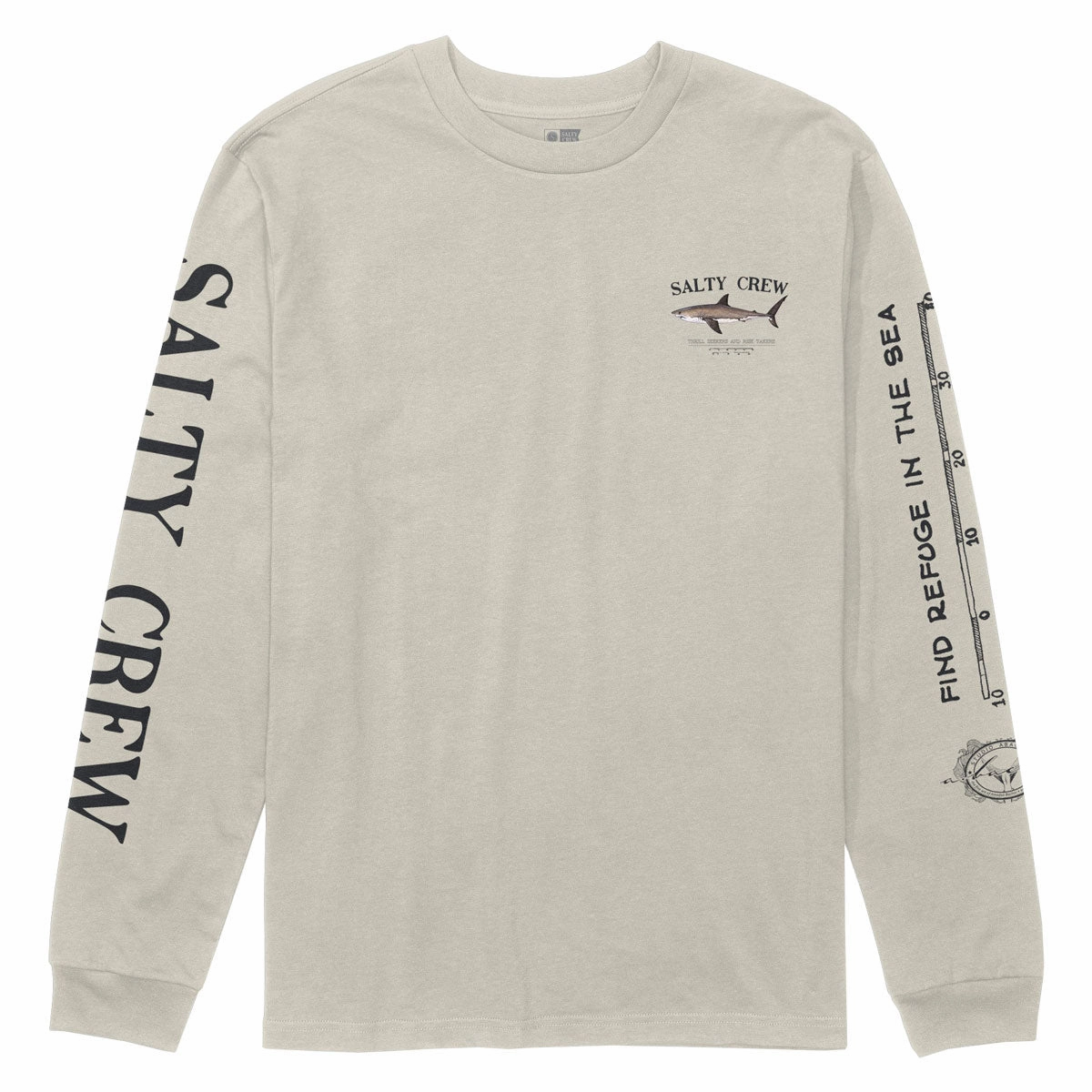 Light Casual NoSideSeams Salty Crew Bruce Classic Long Sleeve T-Shirt - Bone