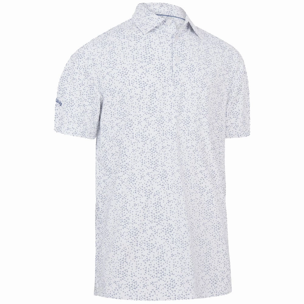 Callaway Trademark Chev Print Polo Shirt - Bright White polo neck High-End Quality