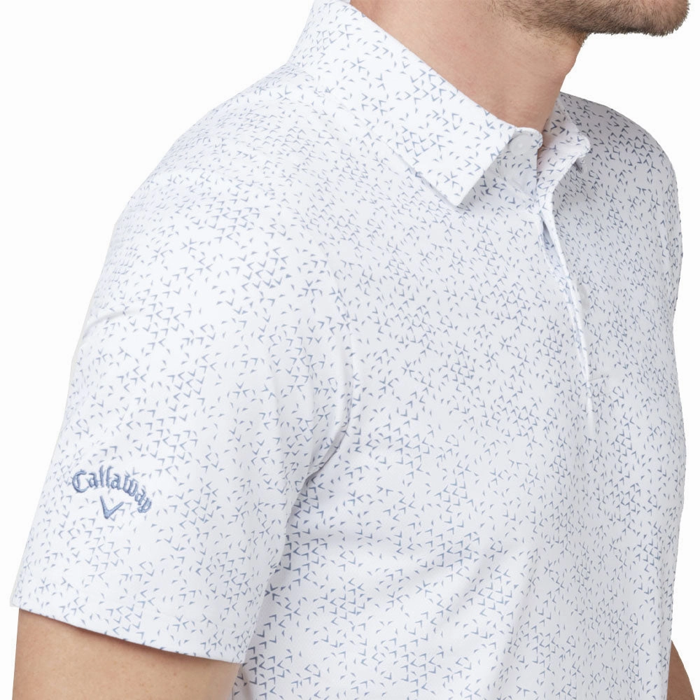 Callaway Trademark Chev Print Polo Shirt - Bright White Light Fit Wear Simple Fit