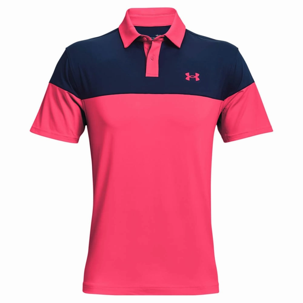 Comfy Pieces Under Armour T2G Blocked Polo - Pink Shock/Academy