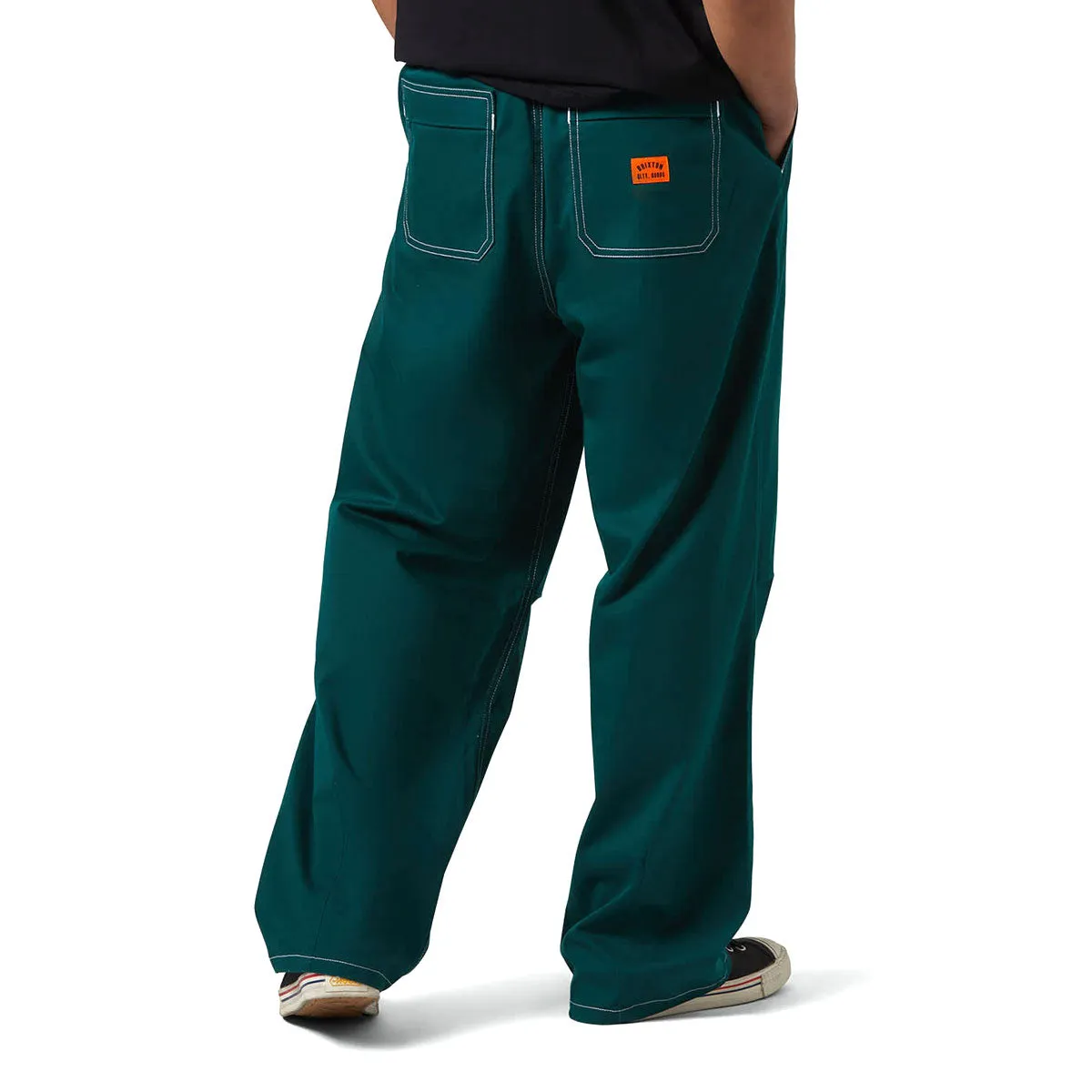 Brixton Baggy Skate Pants - Deep Emerald Skinny Fit Modular Pocket System